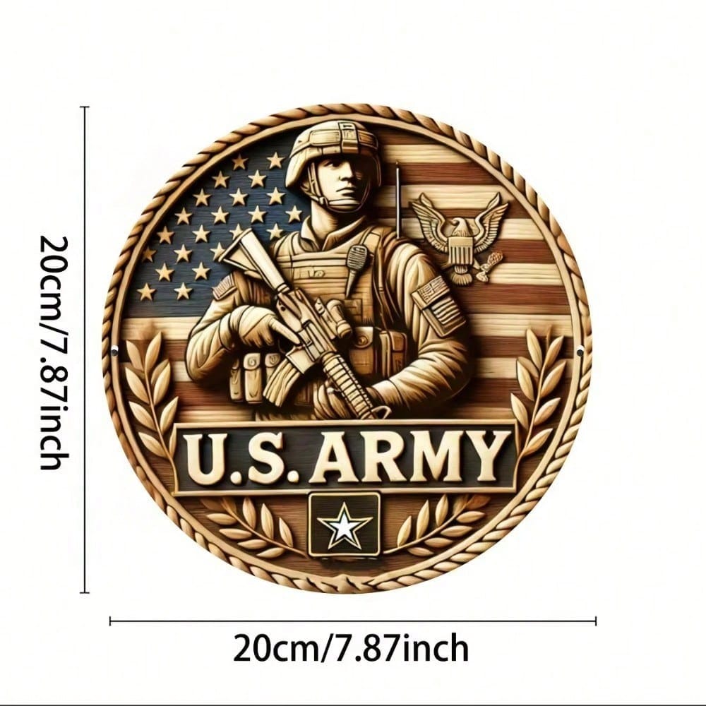 

Vintage US Army Aluminum Metal Tin Sign Wall Art for Dining Room, Coffee Bar, Living Room Decor 20x20 різнокольоровий