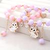 2 Pezzi Clip Magnetica Abbinate Braccialetti Carino Cartone Animato Gatto Ciondolo Elastico Acrilico Perla Sintetica Perline Braccialetti dell'Amicizia
