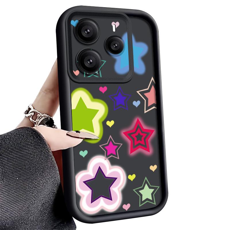 Blended Colorful Stars Pattern Case For Xiaomi Redmi Note 14 13 Pro 5G 4G 12 11 Funda Xiaomi 14T 13T 11T Pro Shockproof Bumper Silicone Cover