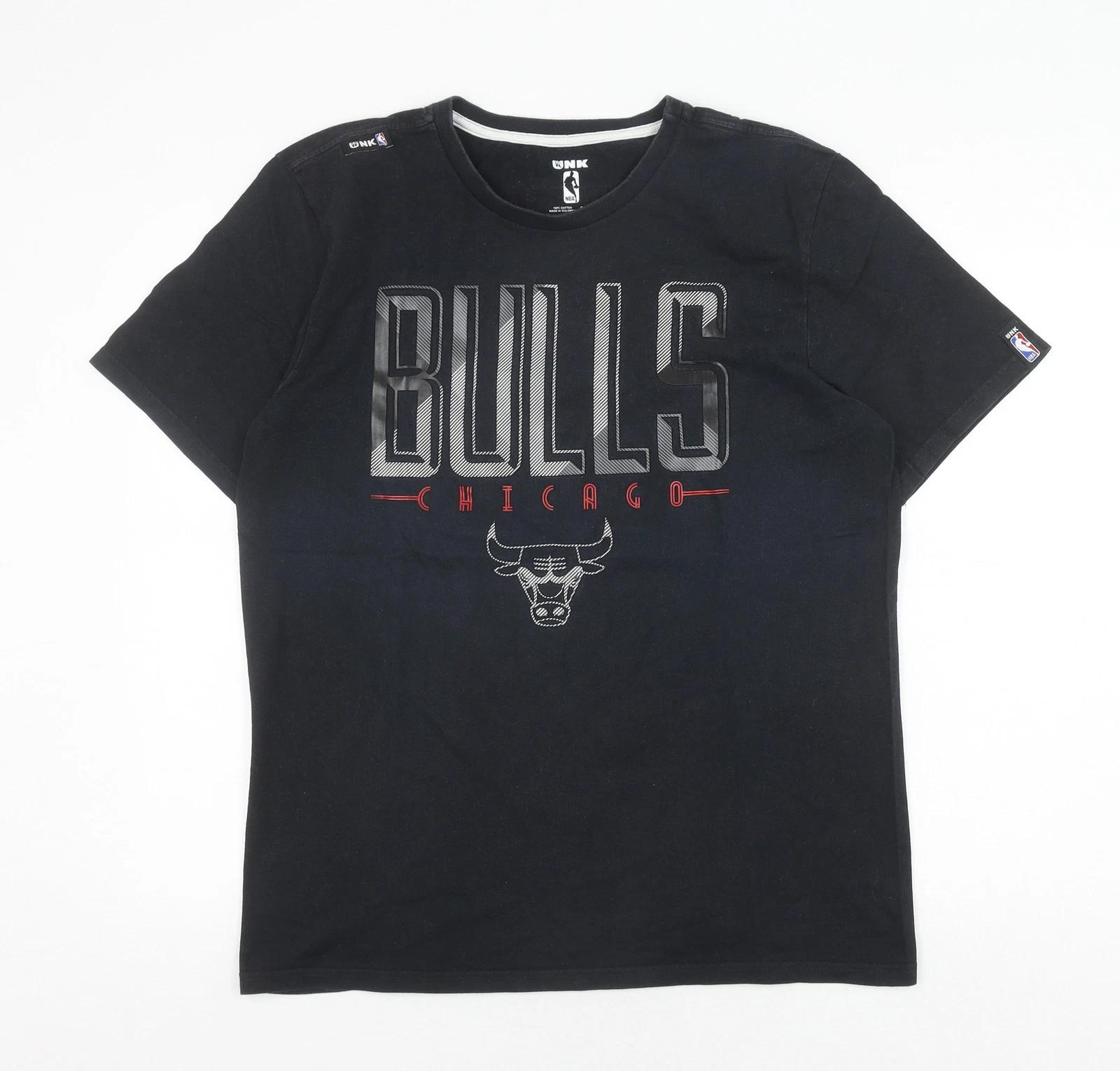 Мужская черная футболка UNK NBA Chicago Bulls, размер L L