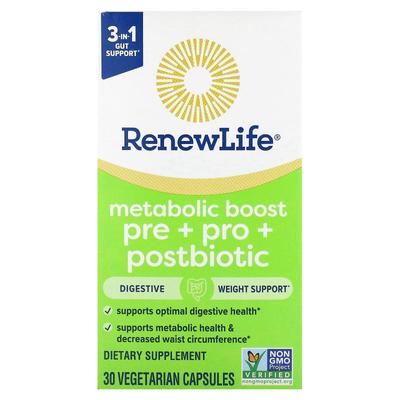 Metabolism Enhancement, Prebiotic + Probiotic + Postbiotic, 30 Veggie Capsules