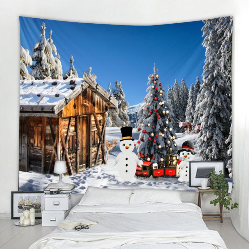 Christmas Tapestry Christmas Pine Forest Snow Decoration Tapestry Christmas Home Decor Tapestry Forest Snow Scenery