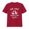 Our First Fathers Day Together T Shirt Dad and Son Matching New Daddy Father's for Bottle vintage Washed Stylish Soft
