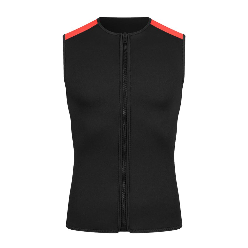 Colete Térmico de Neoprene 3mm, Top de Roupa de Mergulho sem Mangas com Zíper Unissex para Natação Snorkeling Surfe Mergulho Azul Marinho M