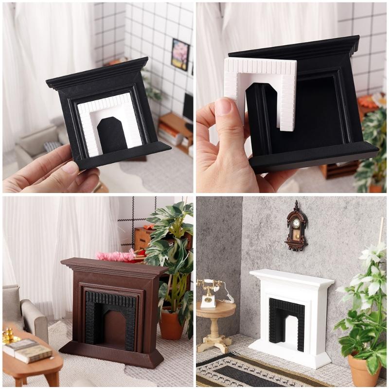 Fireplaces Miniature Display for 1:12 Scale Dollhouses, Perfect for Role Play and Display Realistic Furniture