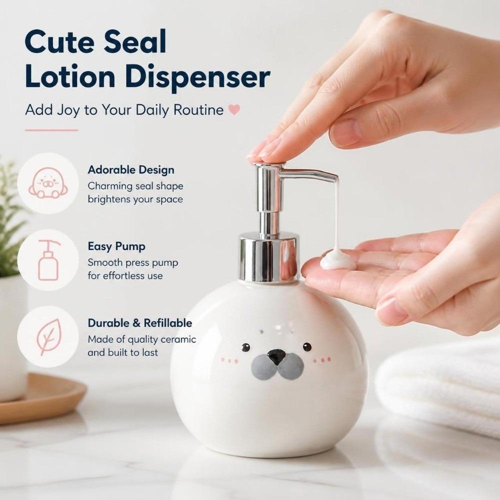 350ML Ceramic Hand Sanitizer Bottle Pump Style Seal Head Lotion Dispenser  Kitchen
