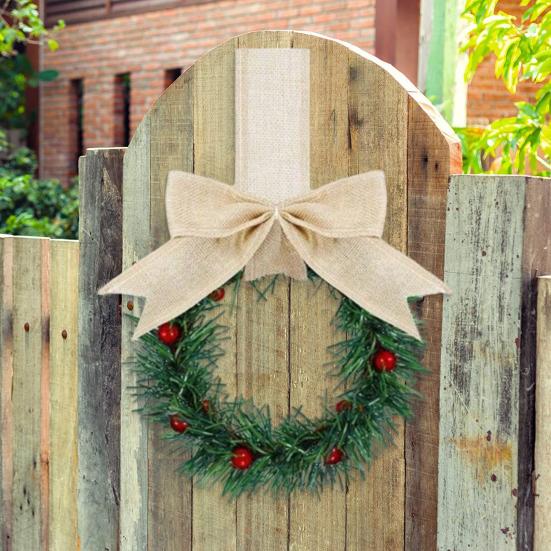 Vánoční kuchyňský věnec na skříňku se stuhou Malý věnec do okna z červených bobulí s mašlí pro statek Vchodové dveře Vánoční párty dekorace