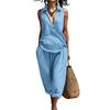 Completi Due Pezzi da Donna Casual Tinta Unita Set in Tessuto Vestibilità Larga Fibra di Poliestere Leggero Comodo Outfit per Primavera Estate Autunno Abiti Quotidiani