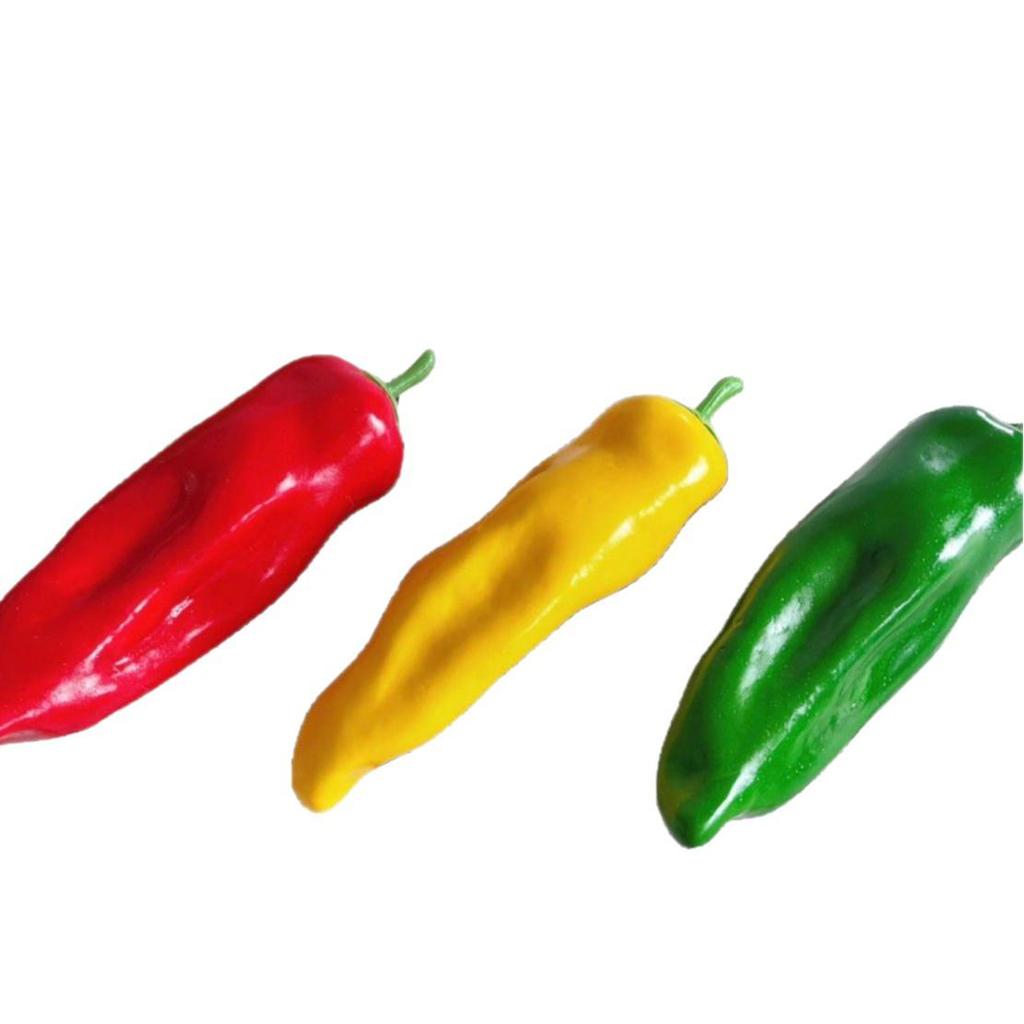 Green and Red Fake Chili Pepper Models for Display and Photography Props