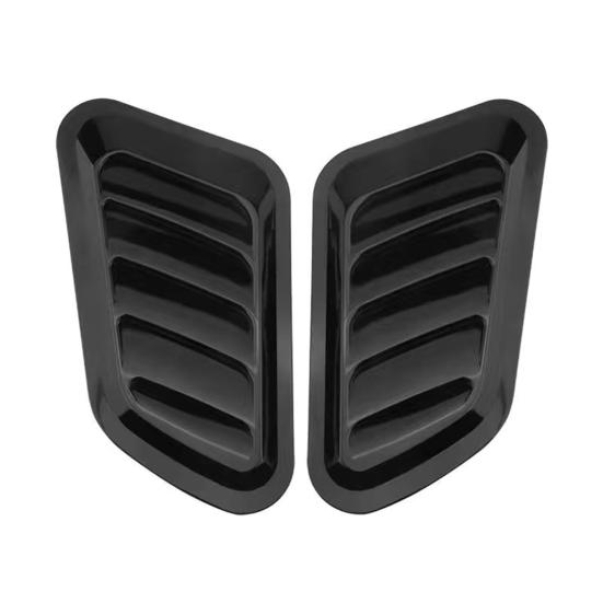 2Pcs Universal Hood Vent Decals Carbon Fiber Car Hood Scoop Air Intake Vent Decorative Trim Adhesive Fake Vents for Car Exterior