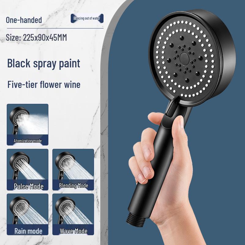 Black Warrior Pressurized 5-Speed Shower Head