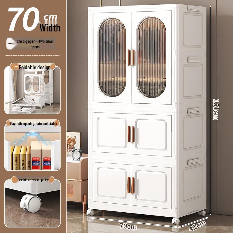 No-Installation Child's Wardrobe: Durable, Multi-Layer Folding Storage Cabinet