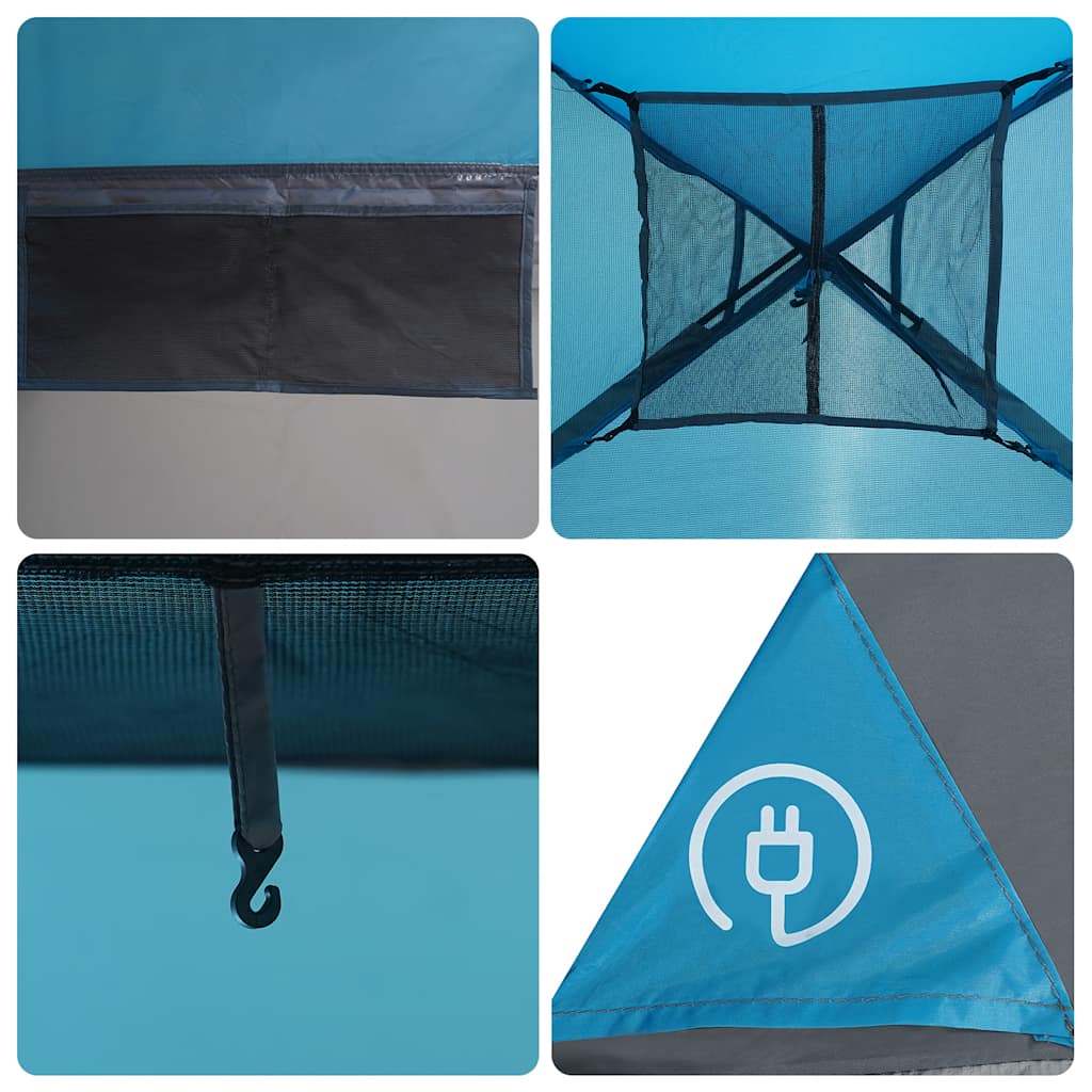 Dome Family Tent for 6 Persons Blue Waterproof