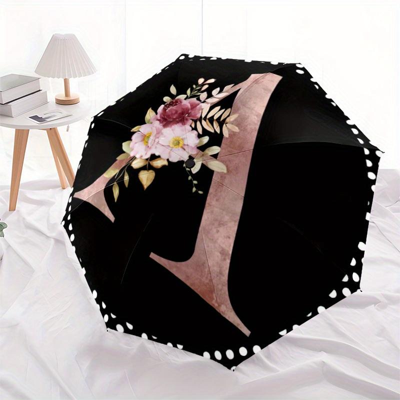 Floral Design A Umbrella: Fashionable And Sturdy with 8 Rib Construction,Ideal for Year-Round Use,Great for Home,Travel,And Outdoor Activiti