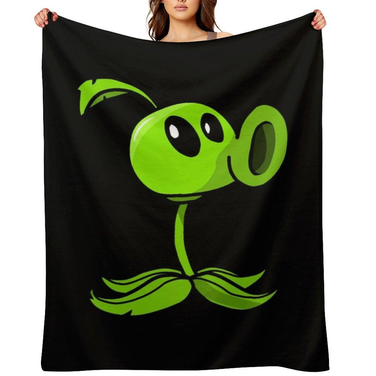 Peashooter PVZ Throw Blanket Sofa Quilt Nap Bed linens Hairys Blankets 30x40in