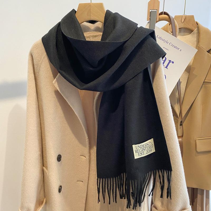 New white scarf women's winter versatile small scarf high-end Christmas birthday gift shawl