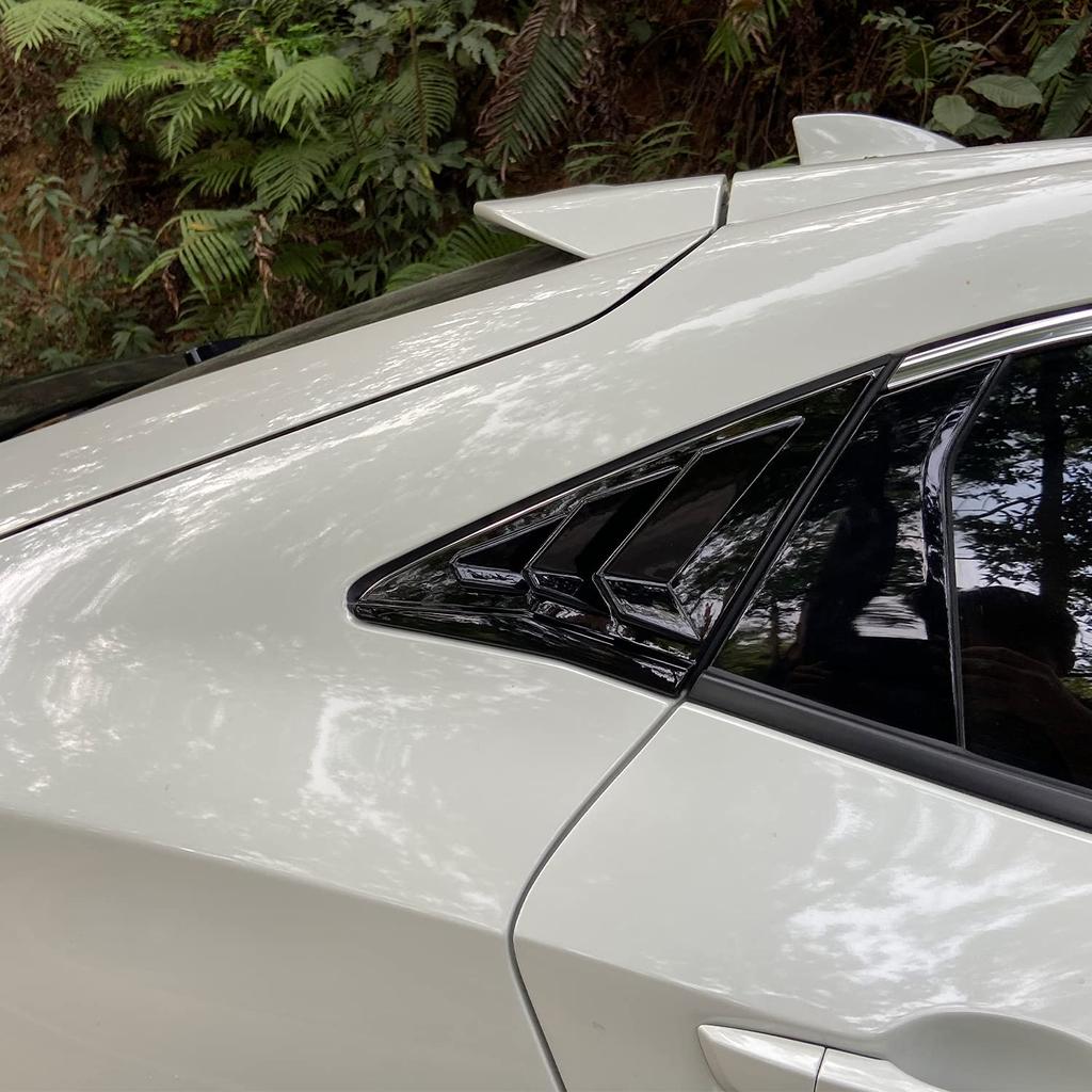 Archaic Civic Hatchback FK7 FK8 Type R Rear Side Window Louvers Custom Parts Decoration Glossy Black Accessories Made of ABS Left and Right 2 Piece
