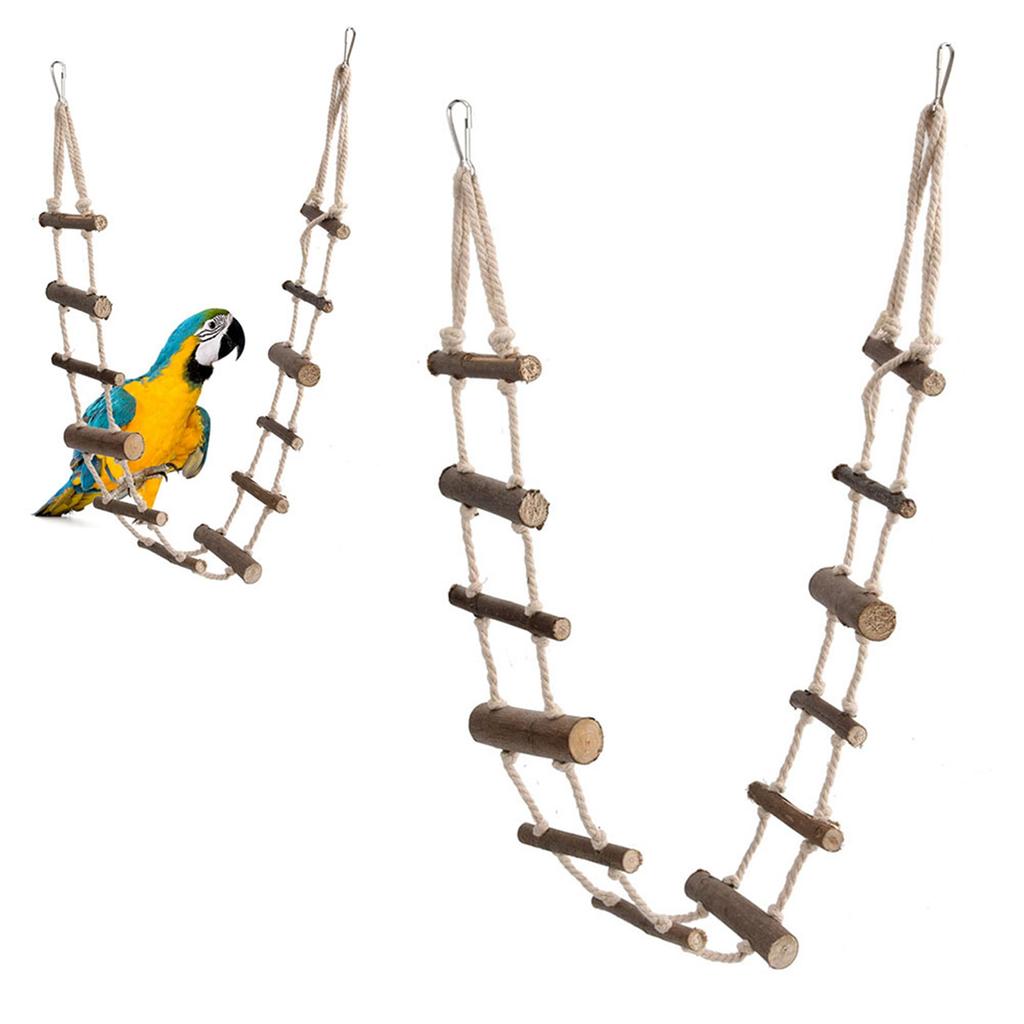 Pet Hamster Soft Long Climbing Rope Ladder Parrot Squirrel Suspension Bridge for Birds Toy