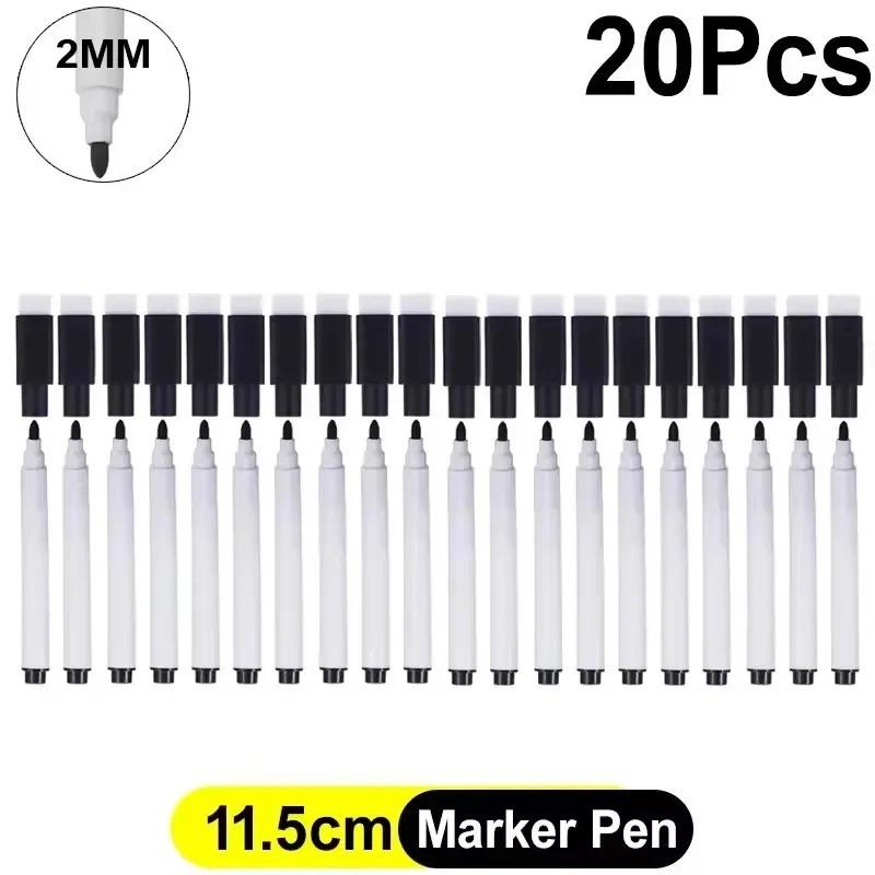 Magnetische schwarze Whiteboardmarker mit Radierkappe Whiteboard-Trockenabwischmarker Klassenzimmer-Trockenabwischstifte für Zuhause, Büro, Schule