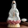 Guanyin Bodhisattva Ceramic Lotus Statue Ornament