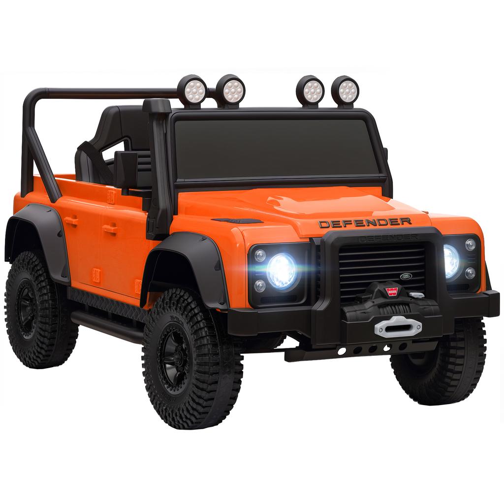 Kids Ride On Car with Remote Control, 4-Wheel Suspension, Soft Start, Music, Horn, LED Lights for 3-5 Years Old, Orange