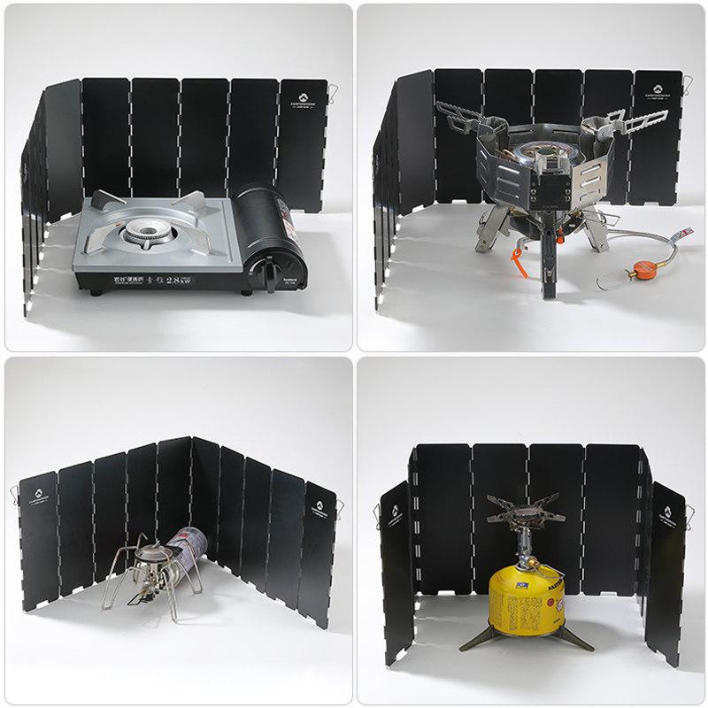 CAMPINGMOON Portable Gas Stove Windshield BKYD-10 Outdoor Tabletop Wind Guard The Wind-Blocking Accessory for Picnic Stoves