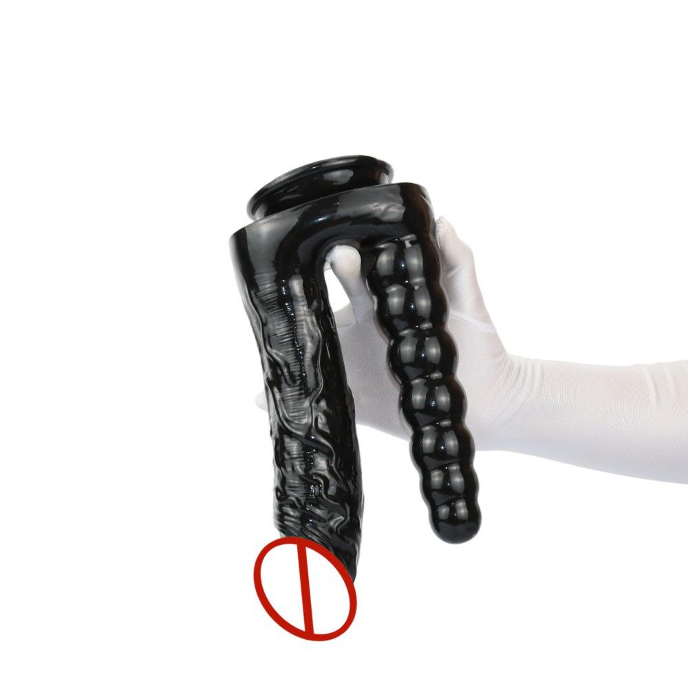 Female Double-Headed Phallus & Anal Plug, Large Vulva Perineum Stimulator for Lesbian Use