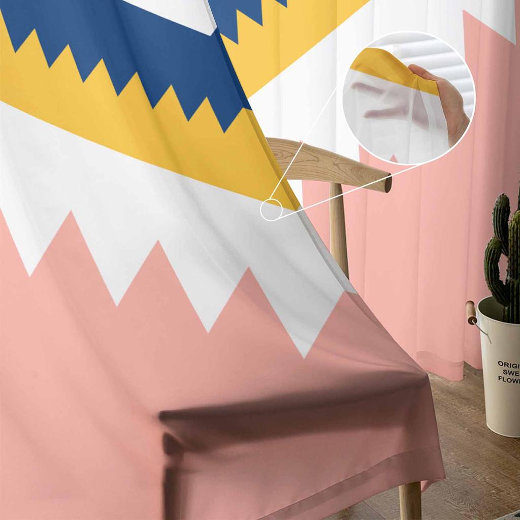 Bohemian Moroccan Pink Window Tulle Curtains for Living Room Bedroom Hotel Luxury Decoration Sheer Curtains