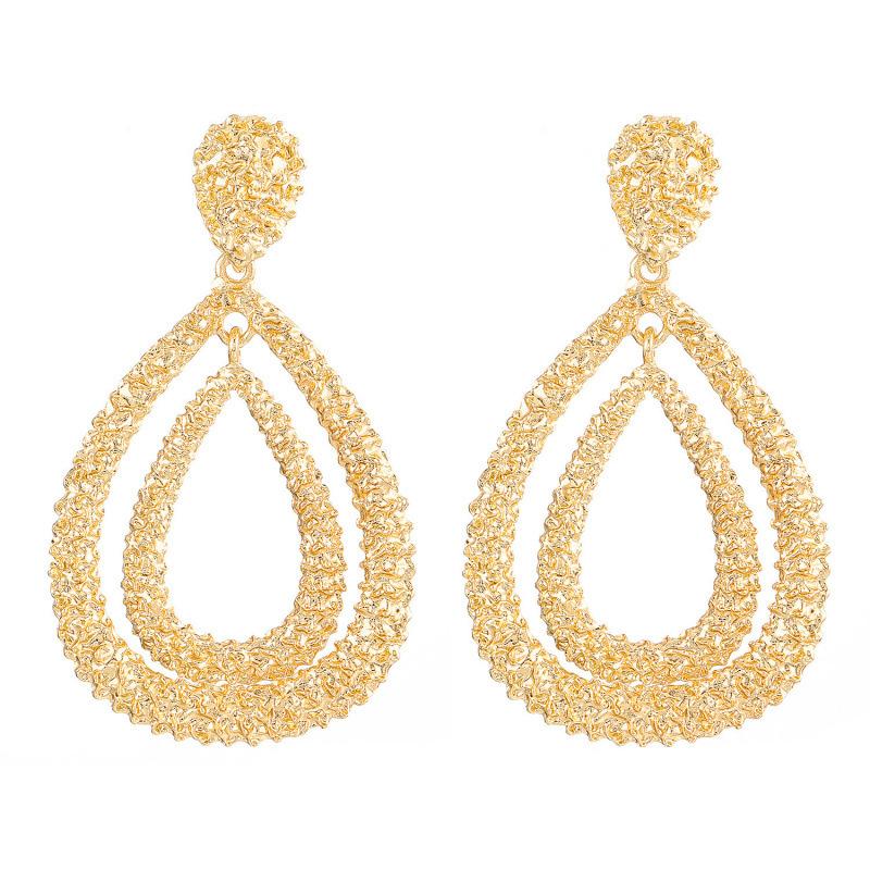 Fashionable Teardrop Shaped Personalized Long Earrings 1 pair золотой