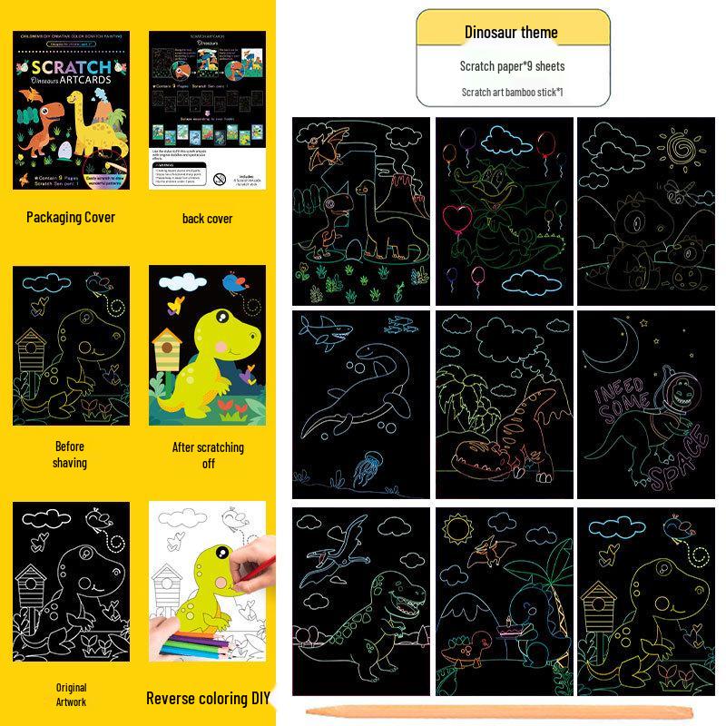 Livre d'art à gratter coloré DIY pour enfants pour la créativité en maternelle