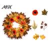 Thanksgiving Front Door Wreath Fall Sunflower Maple Leaf with Pumpkin Pinecone, Harvest Artificial Decorative Hanger Wreath, Indoor Outdoor