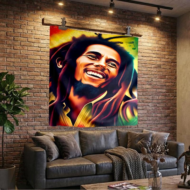 Bob Music Vibrant Art Printed Tapestry, Wall Hanging,Livingroom, Dormitory, Large Wall Decor, Fabric Decor Fan Birthday Gifts