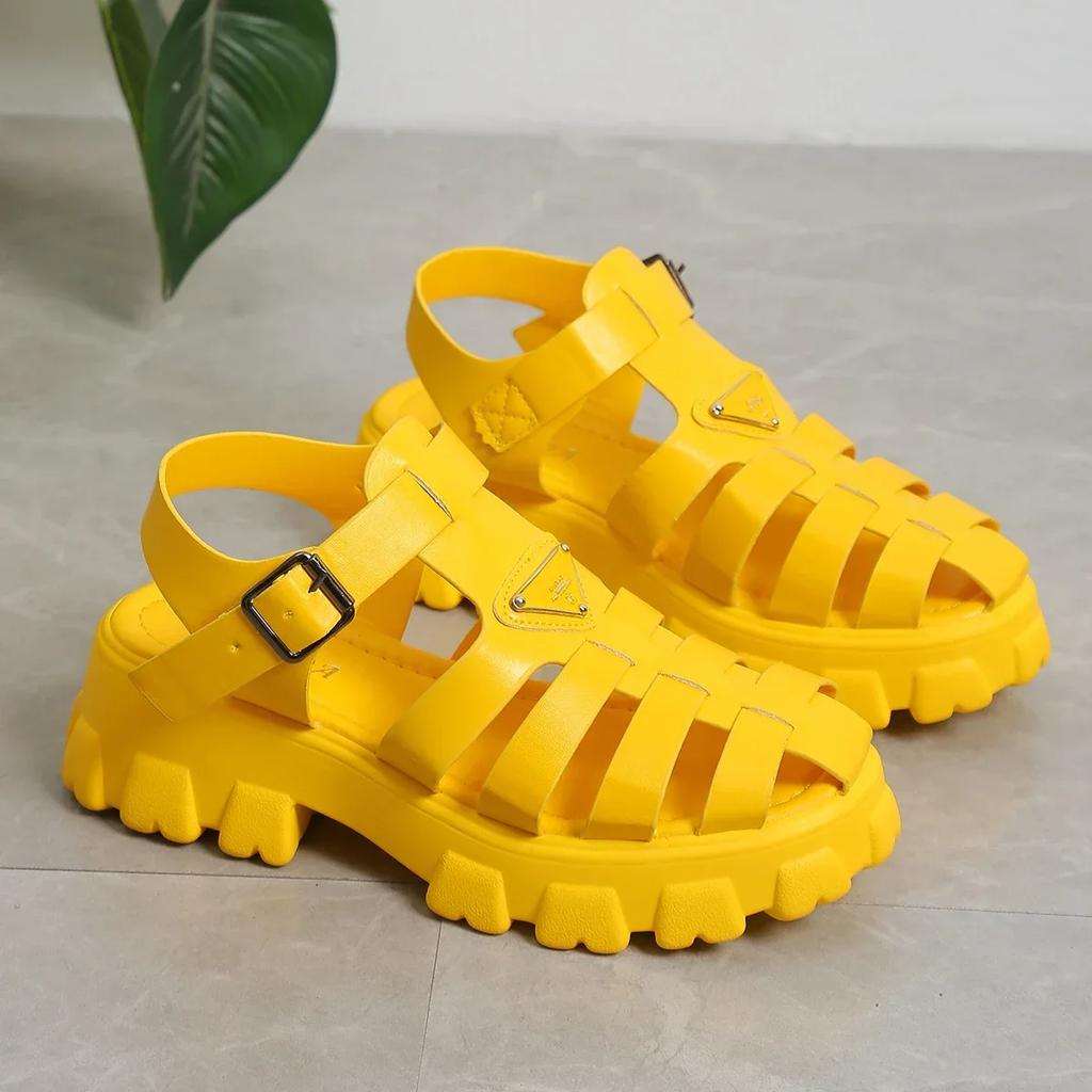 Gladiator Summer Sandals Women Narrow Band Cross-tied Platform Square Heel Peep Toe Rome Design Sexy Mature Shoes Ladies Female