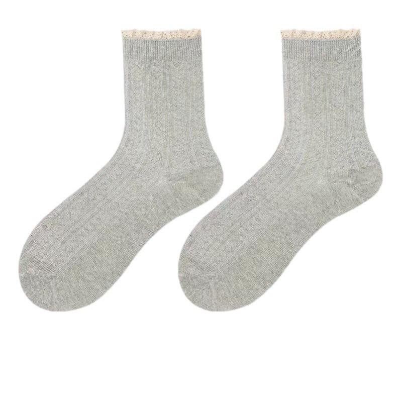 Mori Girl Literary Lace Trim Socks: Korean & British Style, Hollow JK Japanese Academy, Two-Way Ruffle Women's Socks.