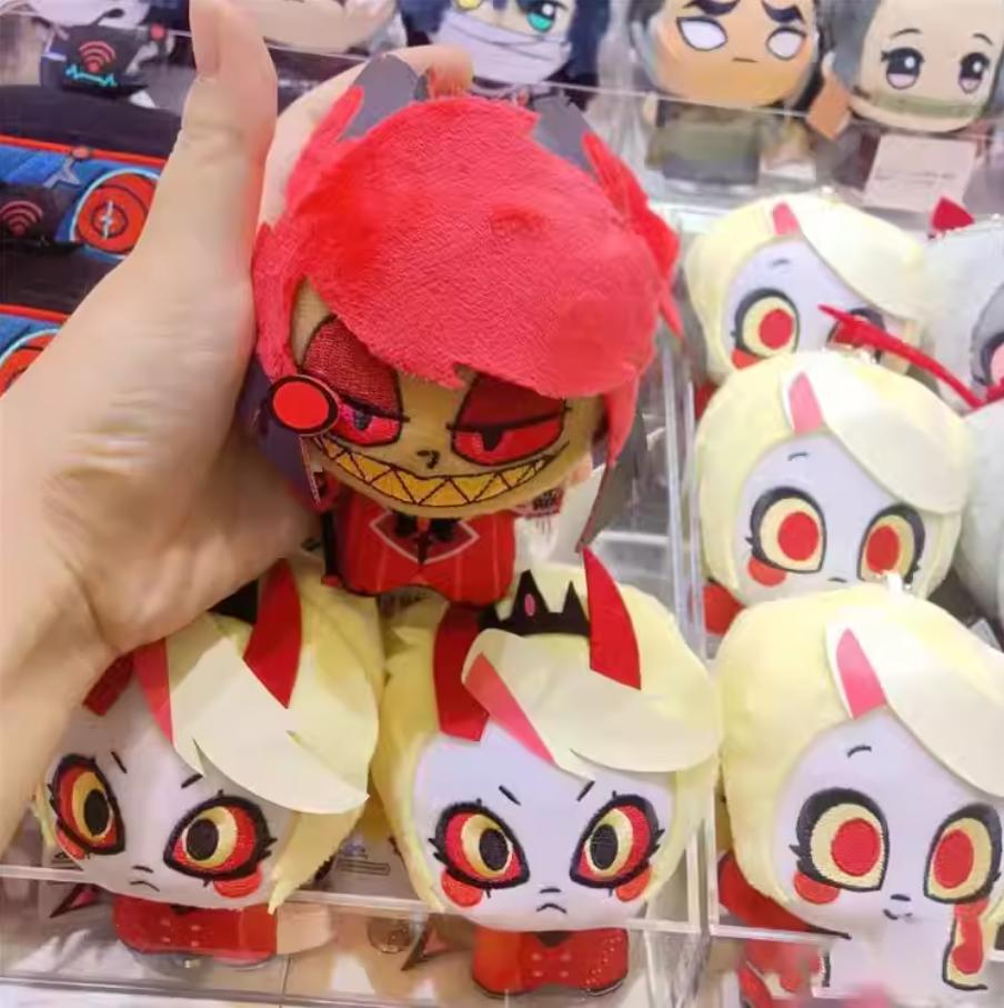 Hot 11cm Hazbin Hotel Alastor Anime Game Peripherals Soft Plush Stuffed Doll Ornament Toy Fans Gift Replica Edition Not Genuine