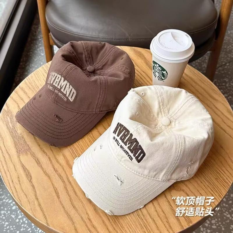 Spring and Autumn Ripped Soft Top Baseball Cap Children Show Face Small Casual Versatile Couple Cap