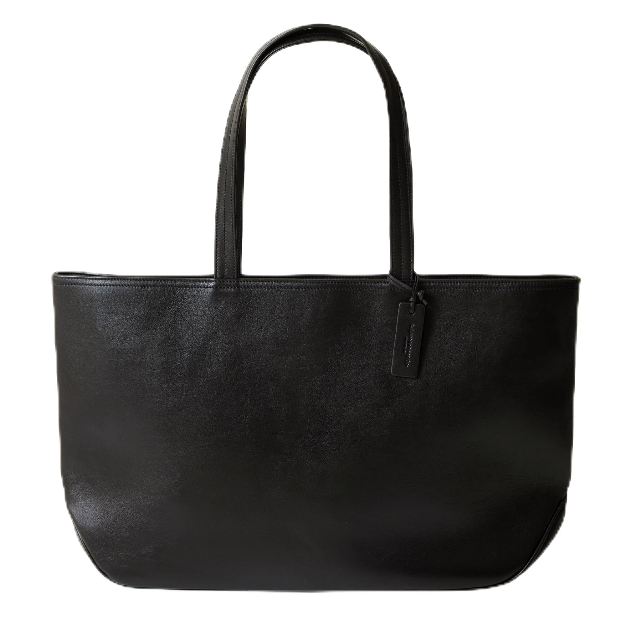 

[G Натуральная кожа] Водонепроницаемая сумка-тоут из натуральной кожи, формата A4, на молнии, мужская, деловая, для поездок, подарок (Черный, Л)