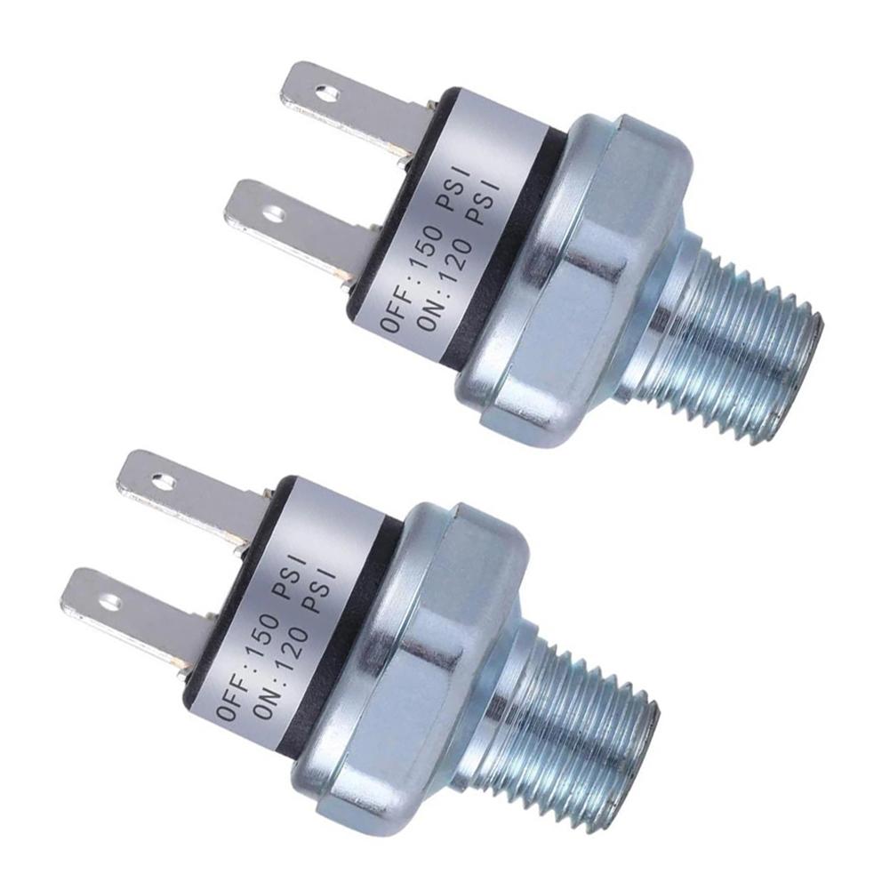 2Pcs Pressure Switch 120-150 PSI Air Compressor Pressure Switch 1/4" NPT External Thread Quick-connect For Pneumatic Systems