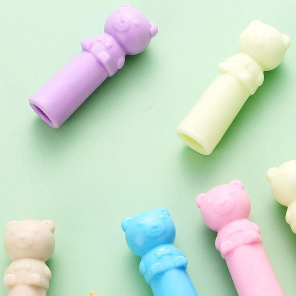 10PCS Correction Stationery Pencil Nib Protective Cap Cat Shape Pencil Extender  Students Gift