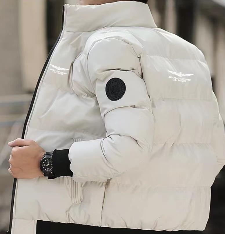 

Осінньо-зимовий чоловічий візерунок з друкованим логотипом Golden Wing Honda Coast Car Driver Standing Collar Warm Cotton Clothes M off білий колір