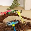 6Pcs Artificial Feather Colorful Hummingbird Painting Birds Figure Simulation Bird Statue  Home