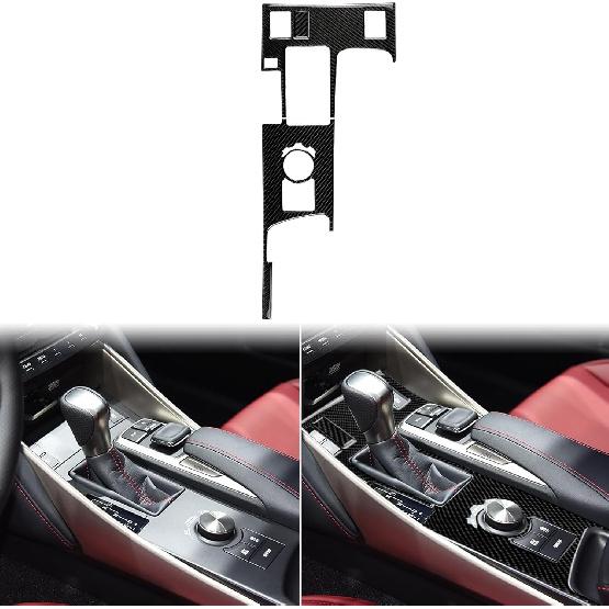 Schutzaufkleber Seitenverkleidung Mittelkonsole 2 Stück Premium-Aufkleber Echte Kohlefaser-Zubehör Kompatibel mit Lexus IS250 2014 2015/IS200t