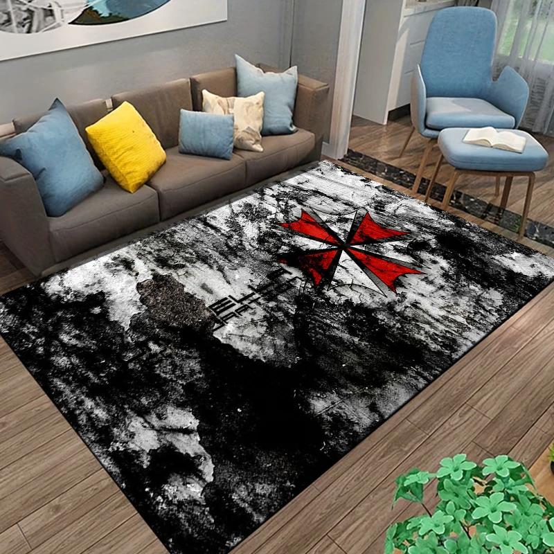 R-Resident Evil Games Gamer Area Rug,Carpet Rug for Living Room Bedroom Sofa Doormat Decoration, decoration chambre