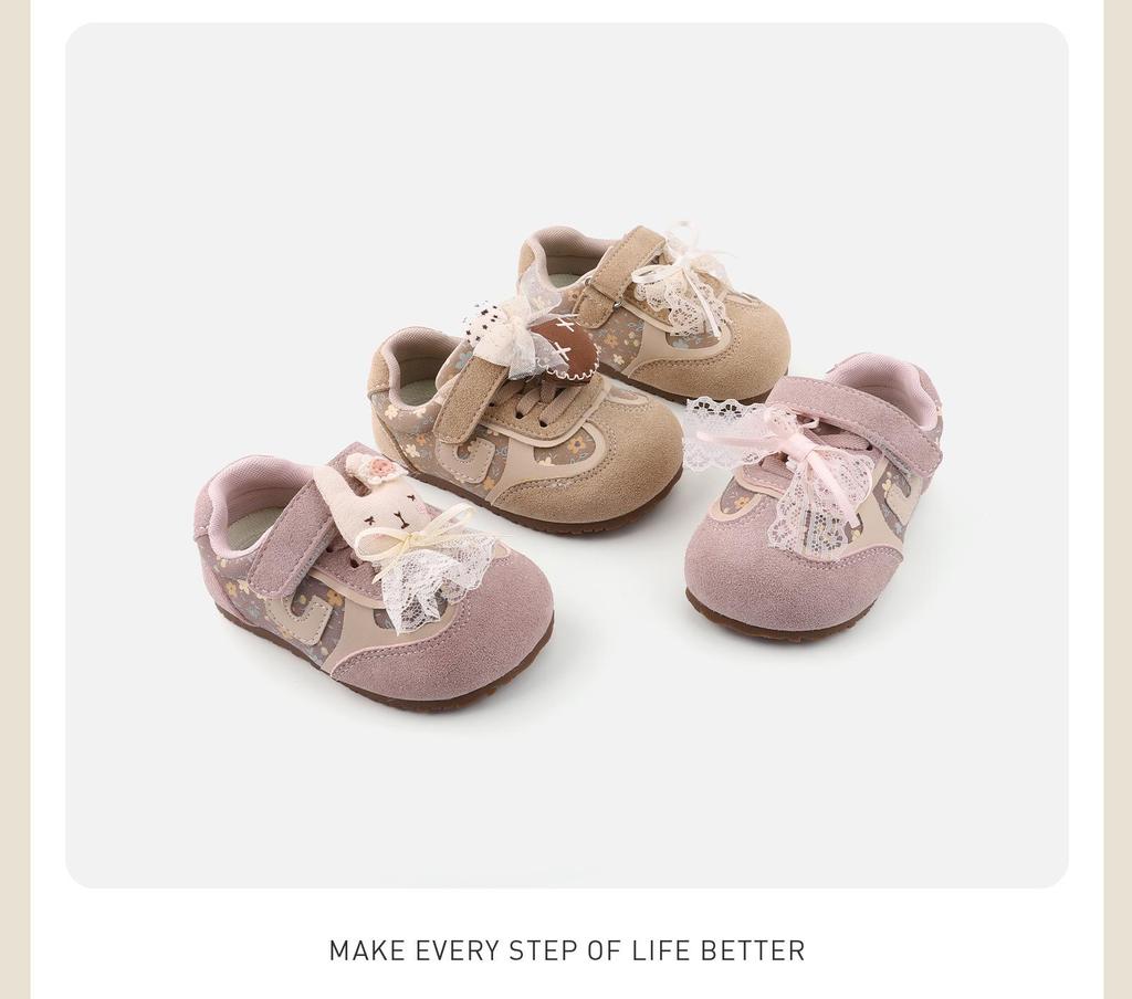 Girls' Soft Sole Sports Shoes with Velcro - Spring New Arrivals, Ideal for Running and Princess Style.