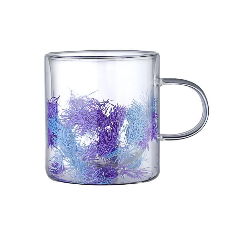 Double Wall Glass Cup Espresso Cups With Handle Milk Latte Cappuccino Tea Water Creative Fillers Couple Mug Festival Gifts 350ml