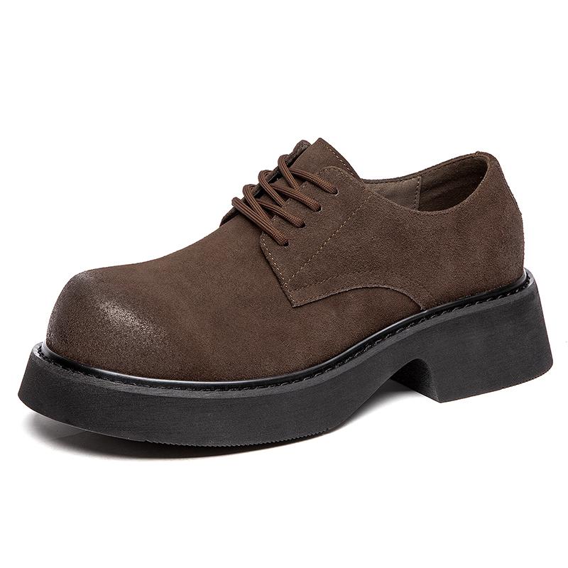 Thick Soled Men's Shoes Trendy Minimalist Style Youth Outdoor Leisure Party Daily Office High Quality Height Increasing Shoes