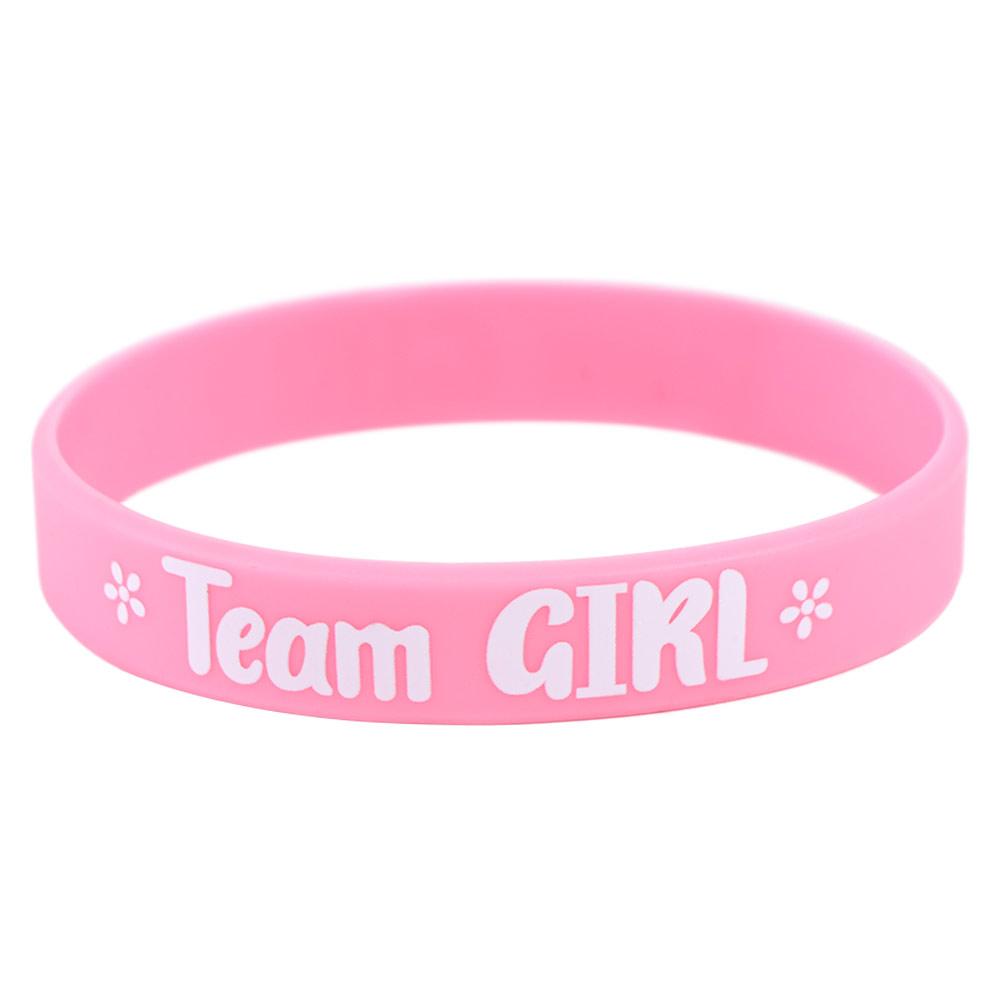 20pcs Flat Printed Team Bride Bracelet Silicone Team Boy Girl Wristband  Baby Shower Decoration