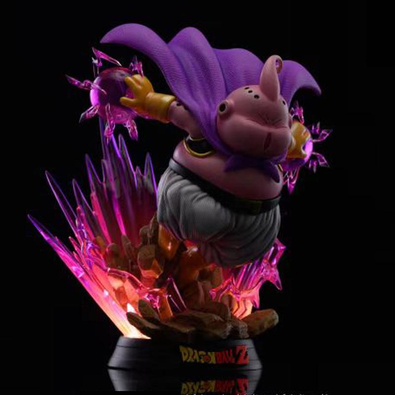20cm Drogan Boll Z Majin Buu Pvc Fat Buu Action Figures Gk Statue With Light Base Collection Model Toys For Children Gifts