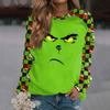 Women's Fashion Casual Long Sleeve Christmas Printed  Neck Sweatshirt Top