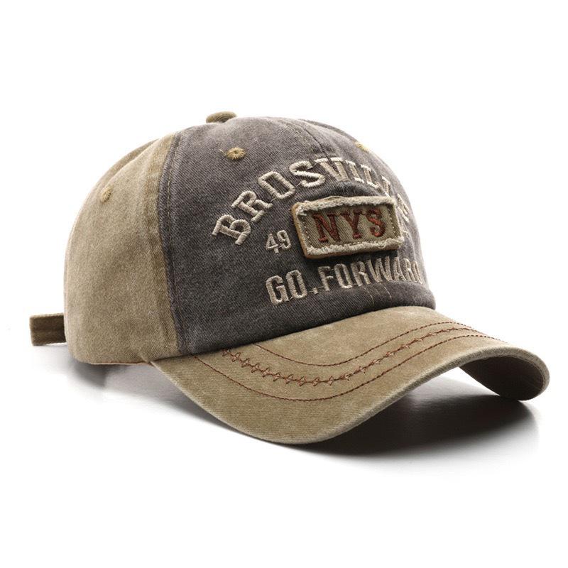 

Корейская женская бейсболка с необработанным краем - Ретро вышивка, Большой размер